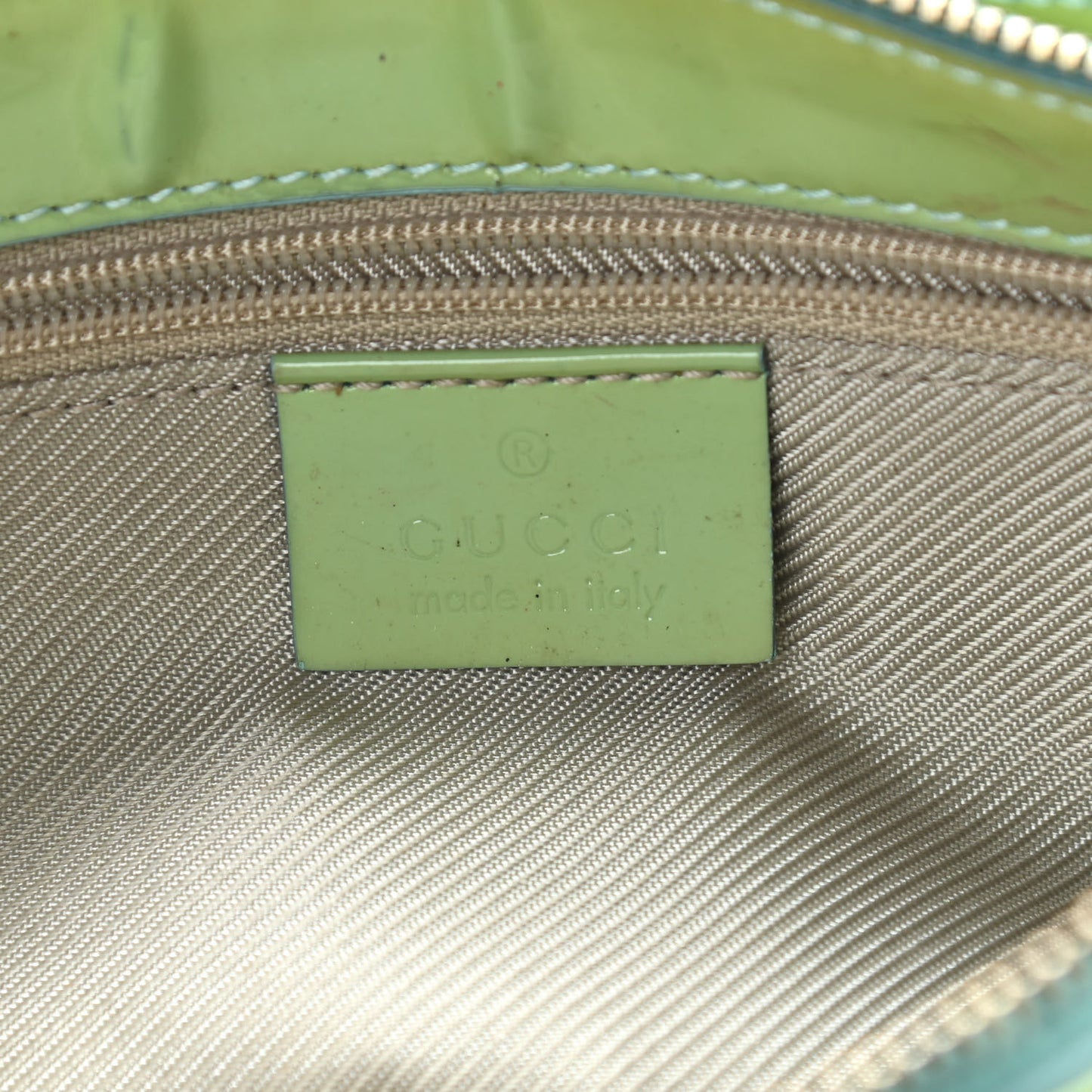 Canvas Patent Monogram Shoulder Bag Green Blue