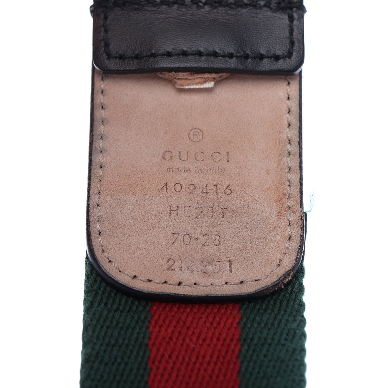 Gucci Nylon Calfskin Double G Web 40mm Belt 70 28 Green Red Black 5 of 7