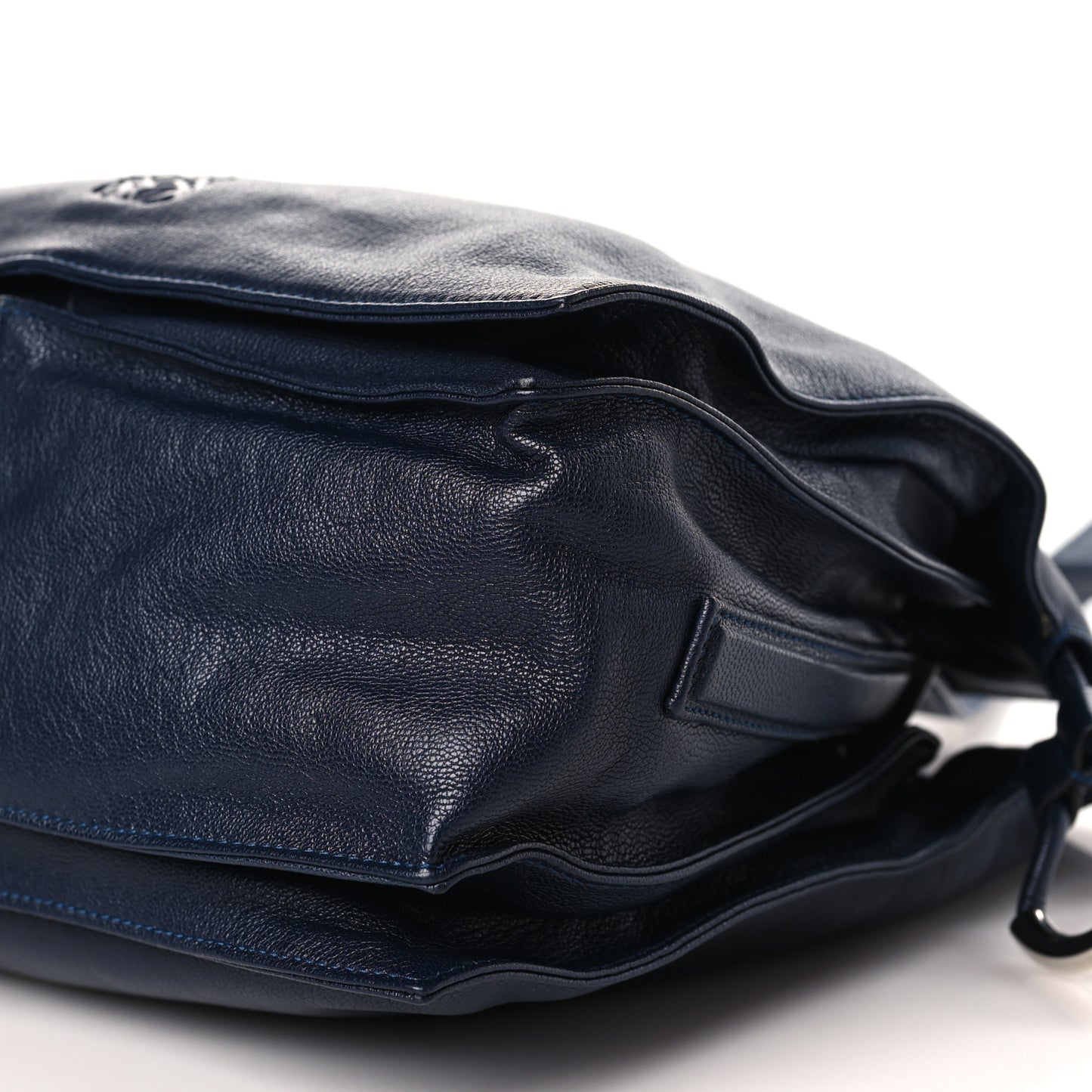 Calfskin Small Drawstring Bag Midnight Blue