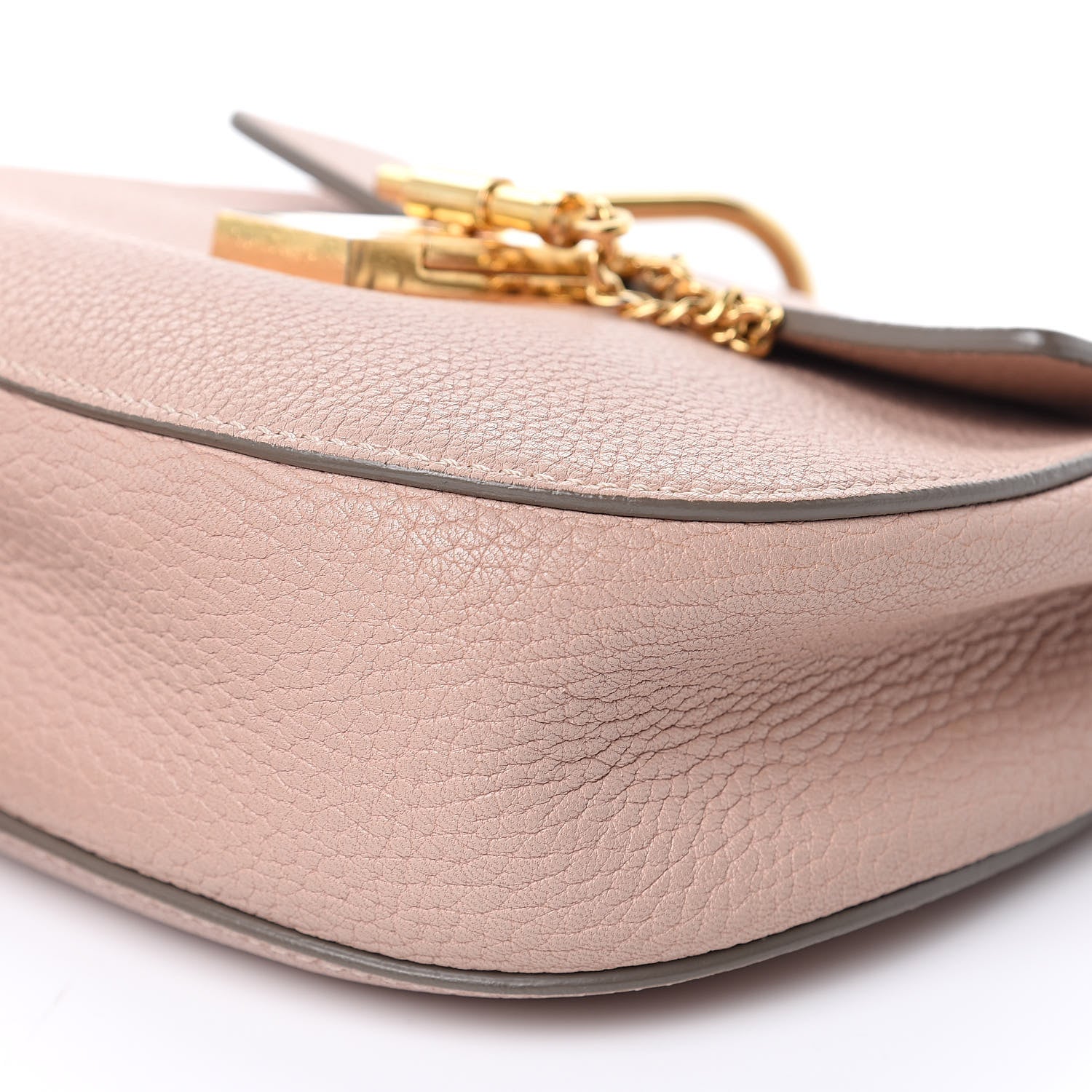 Chloe Grained Lambskin Mini Drew Shoulder Bag Cement Pink 7 of 14