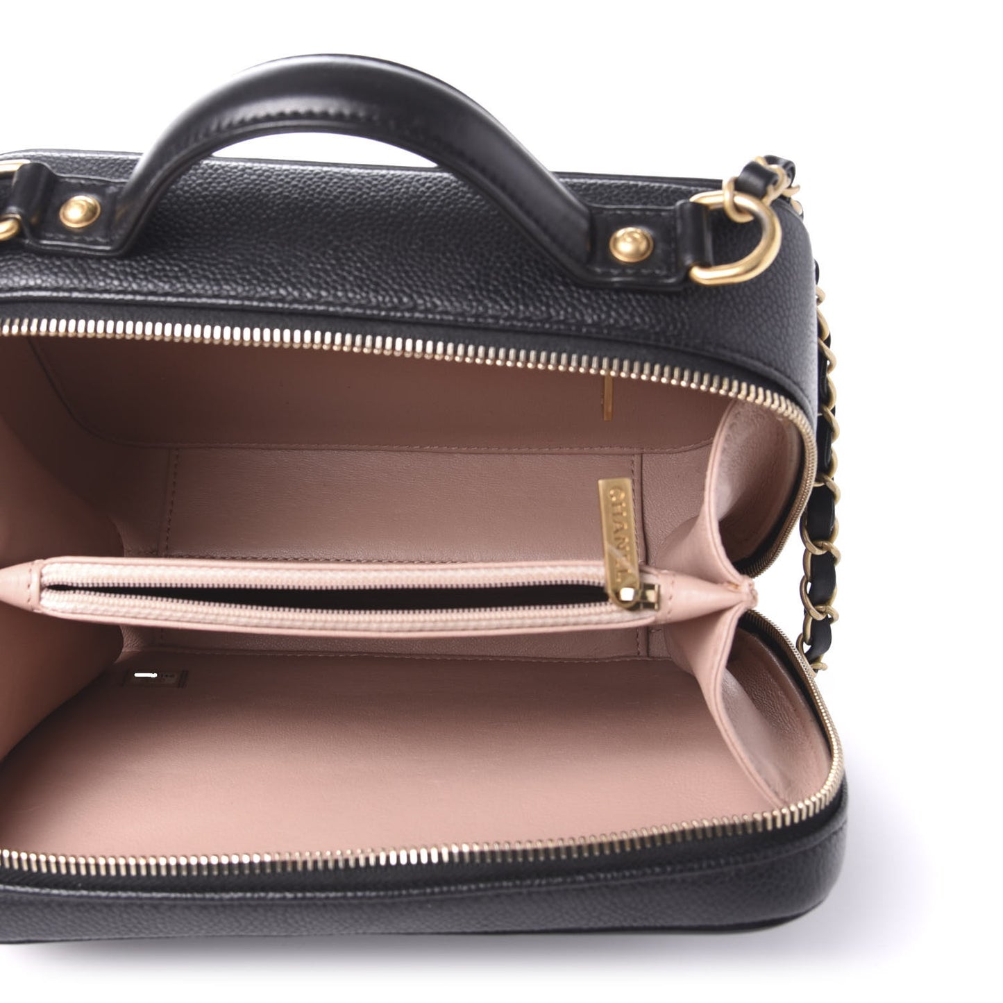 Caviar Quilted Medium CC Filigree Vanity Case Black