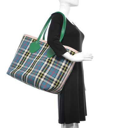 Burberry Vintage Check Large The Giant Reversible Tote Palm Green Pink Apricot 2 of 17