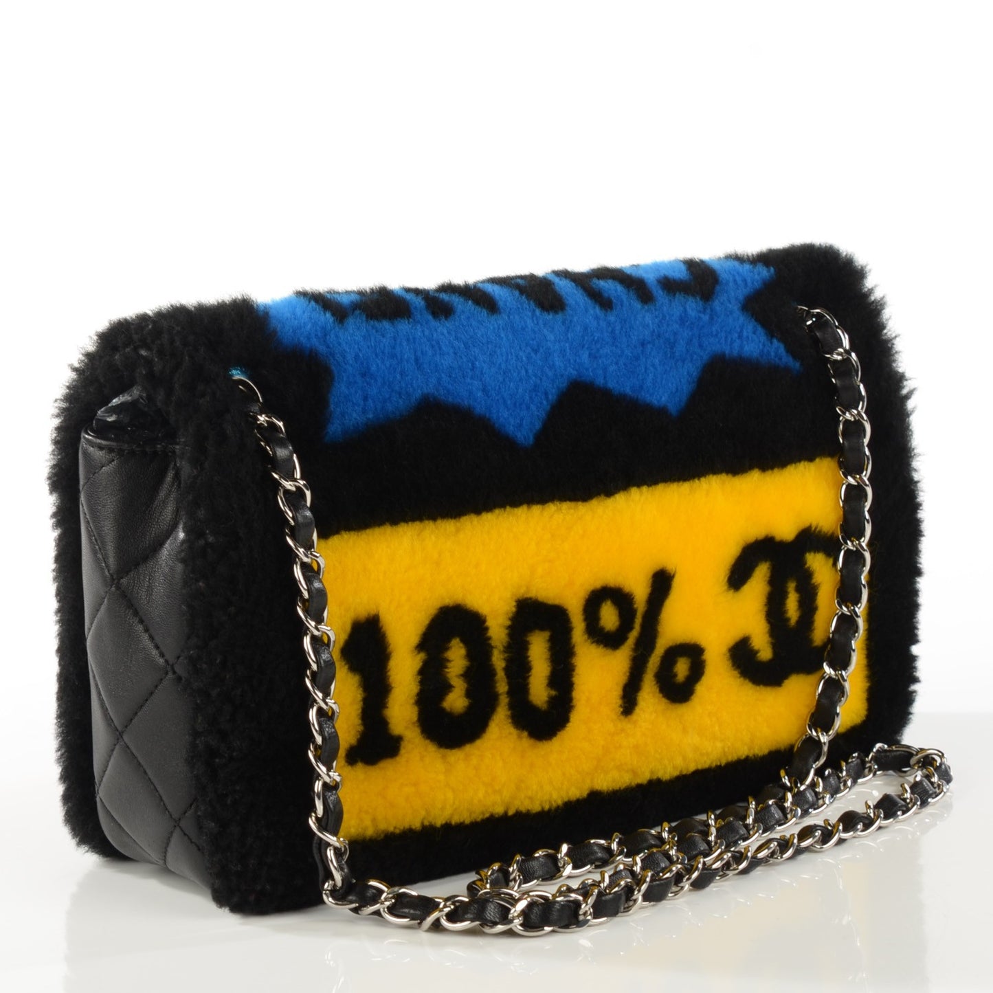 Shearling Lambskin Medium 100% Flap Black