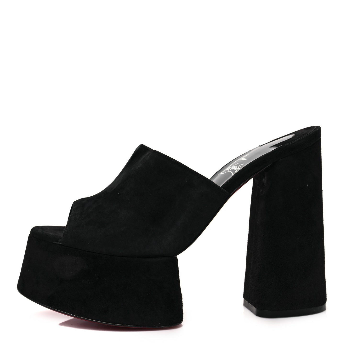 Veau Velours Yazemule 130 Platform Sandals 37.5 Black