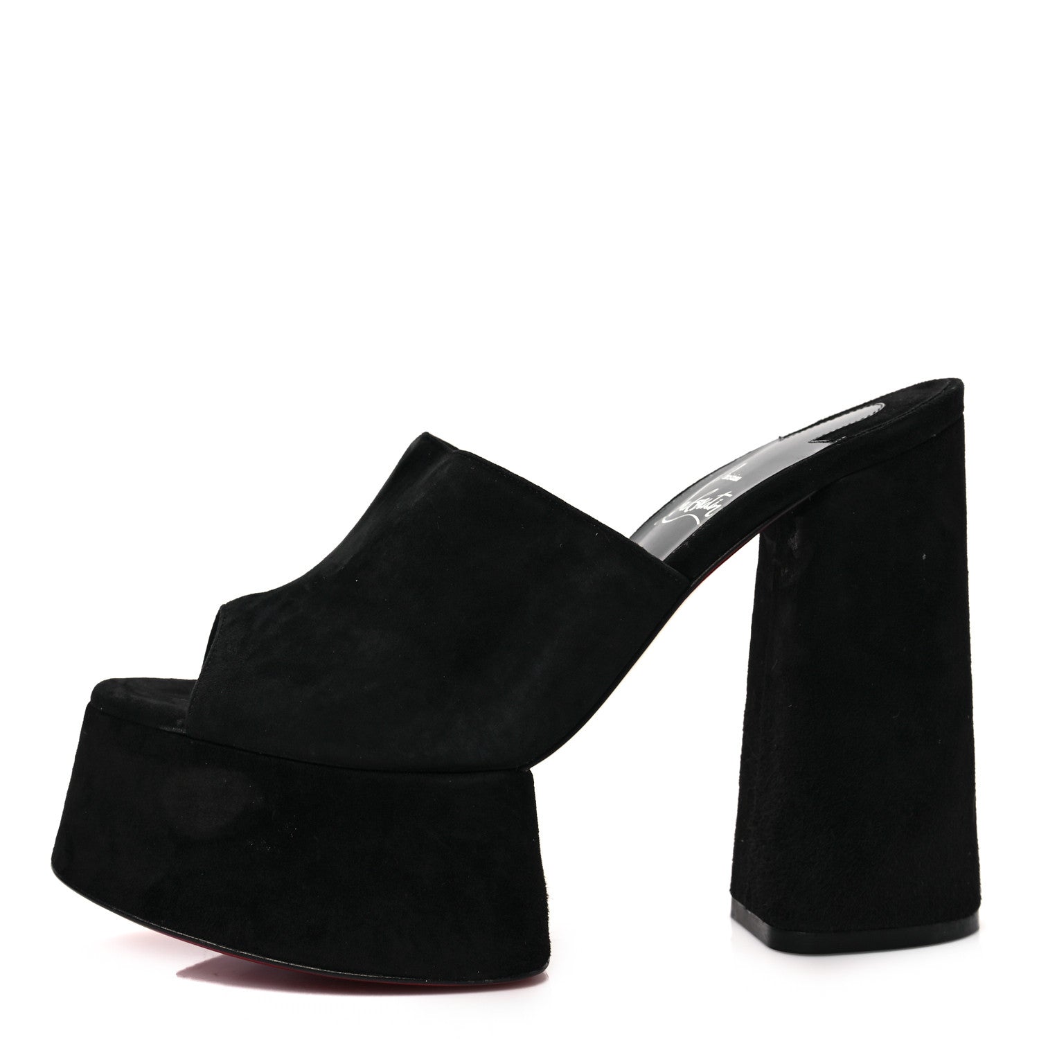 Christian Louboutin Veau Velours Yazemule 130 Platform Sandals 37.5 Black 1 of 8
