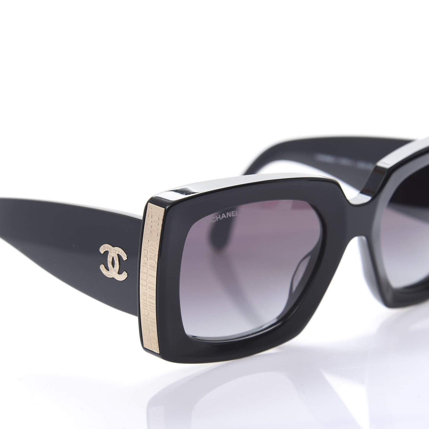 Acetate Rectangle Sunglasses 5435 Black