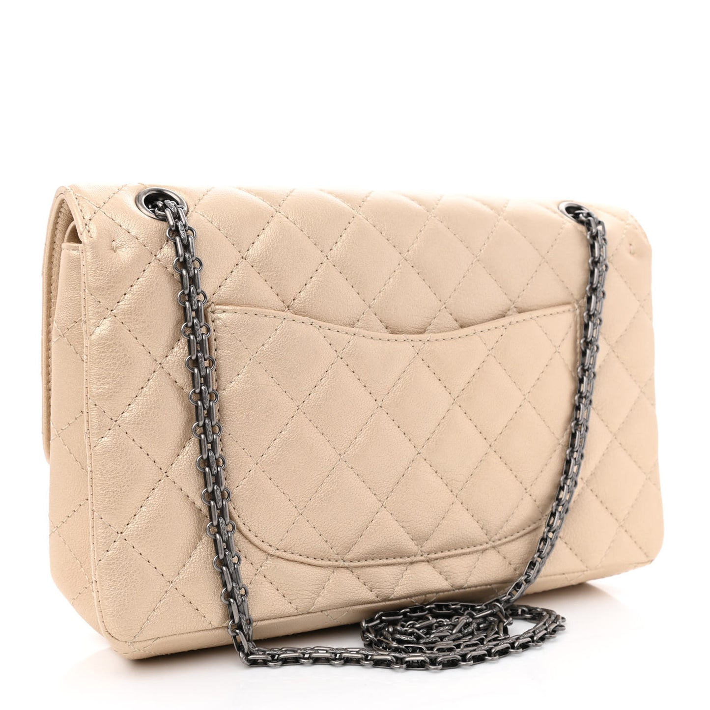Metallic Sheepskin Quilted 2.55 Reissue 226 Flap Pale Gold