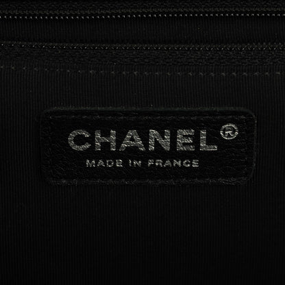 Chanel Lambskin Chevron Quilted Large Surpique Flap Black 7 of 8