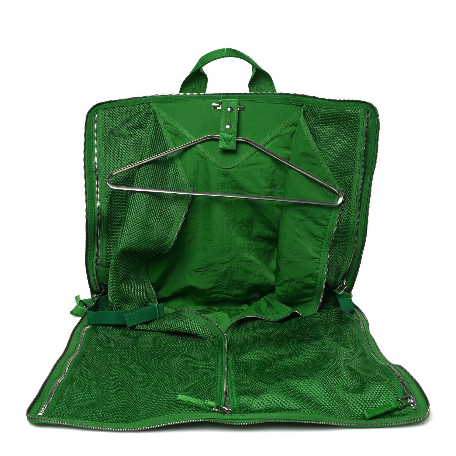 Bottega Veneta Econyl Jacquard Nylon Woven Pattern Garment Bag Green 4 of 10