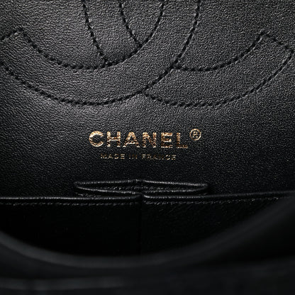 Chanel Tweed Quilted 2.55 Reissue 225 Flap Black Gold Navy 6 of 11