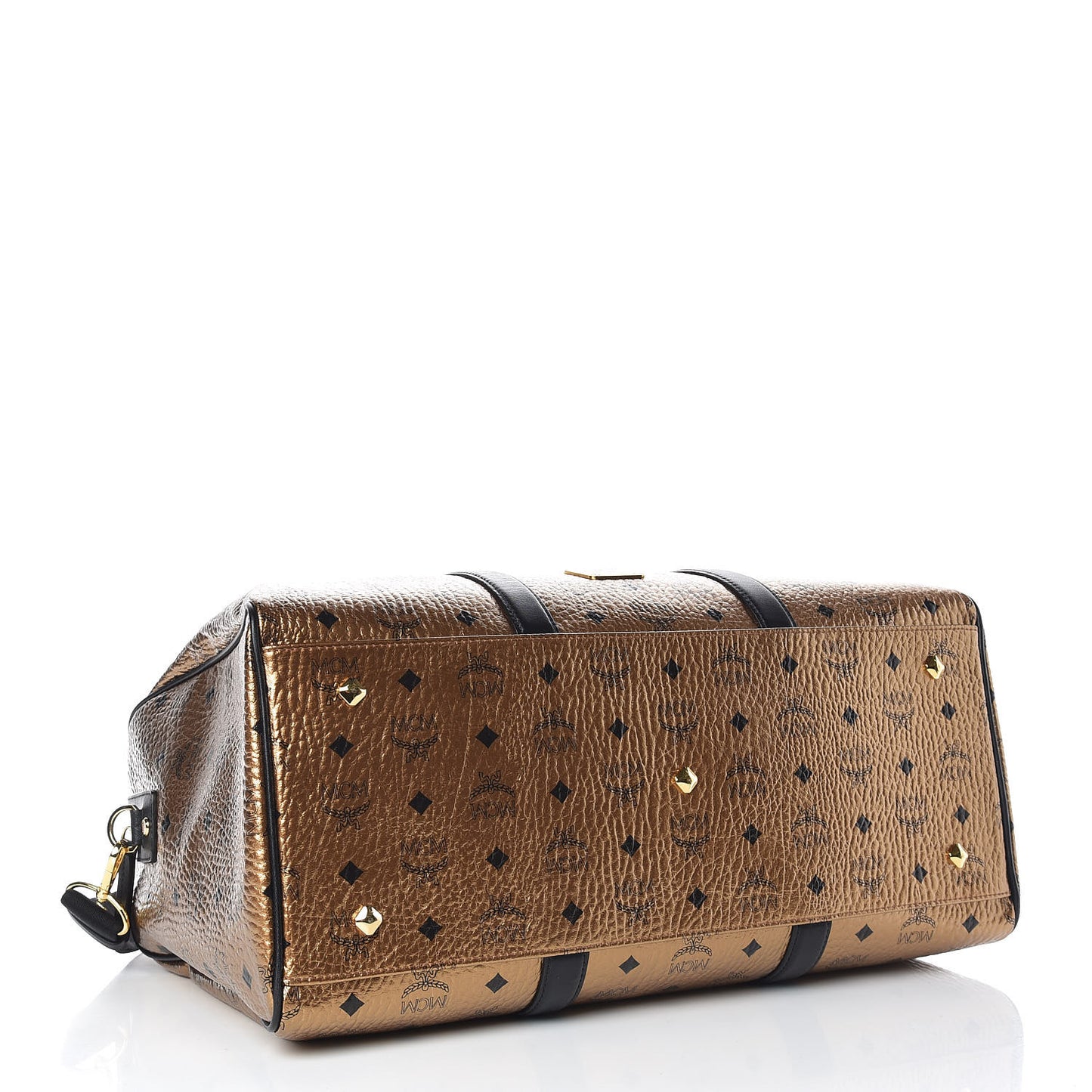 Metallic Visetos Medium Traveler Weekender Bag Gold