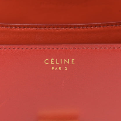 Celine Box Calfskin Medium Classic Box Flap Bag Red 6 of 16