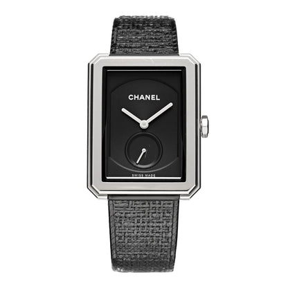 Chanel Stainless Steel Calfskin 29mm Boy-Friend Tweed Manual Winding Watch Black 1 of 5