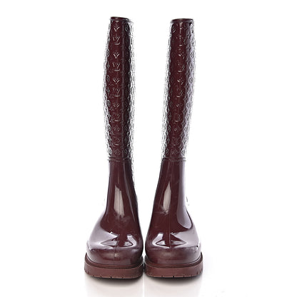 Louis Vuitton Rubber Embossed Monogram Splash Rain Boots 39 Brown 2 of 14