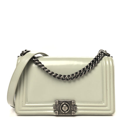 Chanel Glazed Calfskin Medium Boy Flap Grey 1 of 10