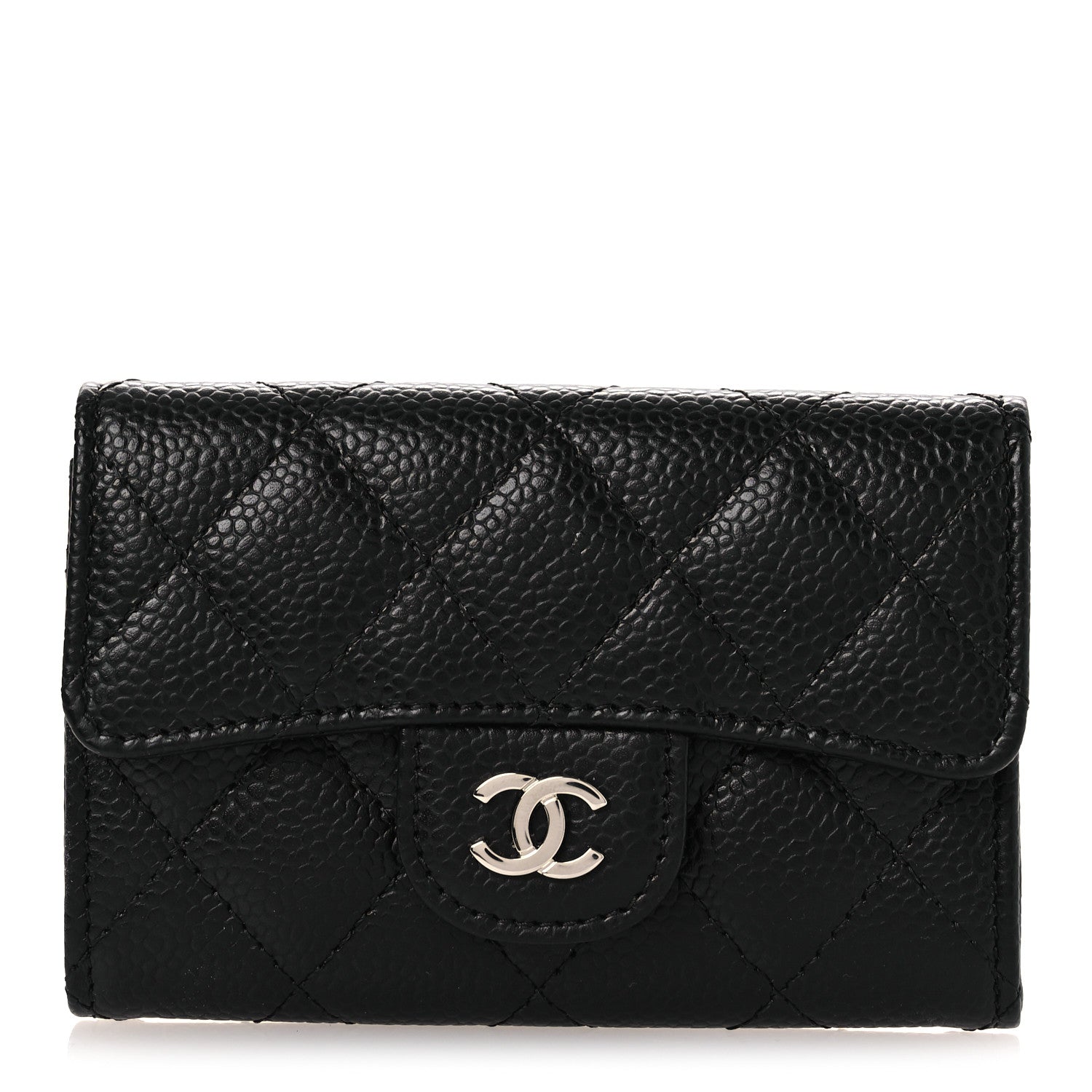 Chanel Caviar Quilted Flap Card Holder Wallet Black 1 of 10