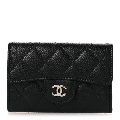 Chanel Caviar Quilted Flap Card Holder Wallet Black 1 of 10