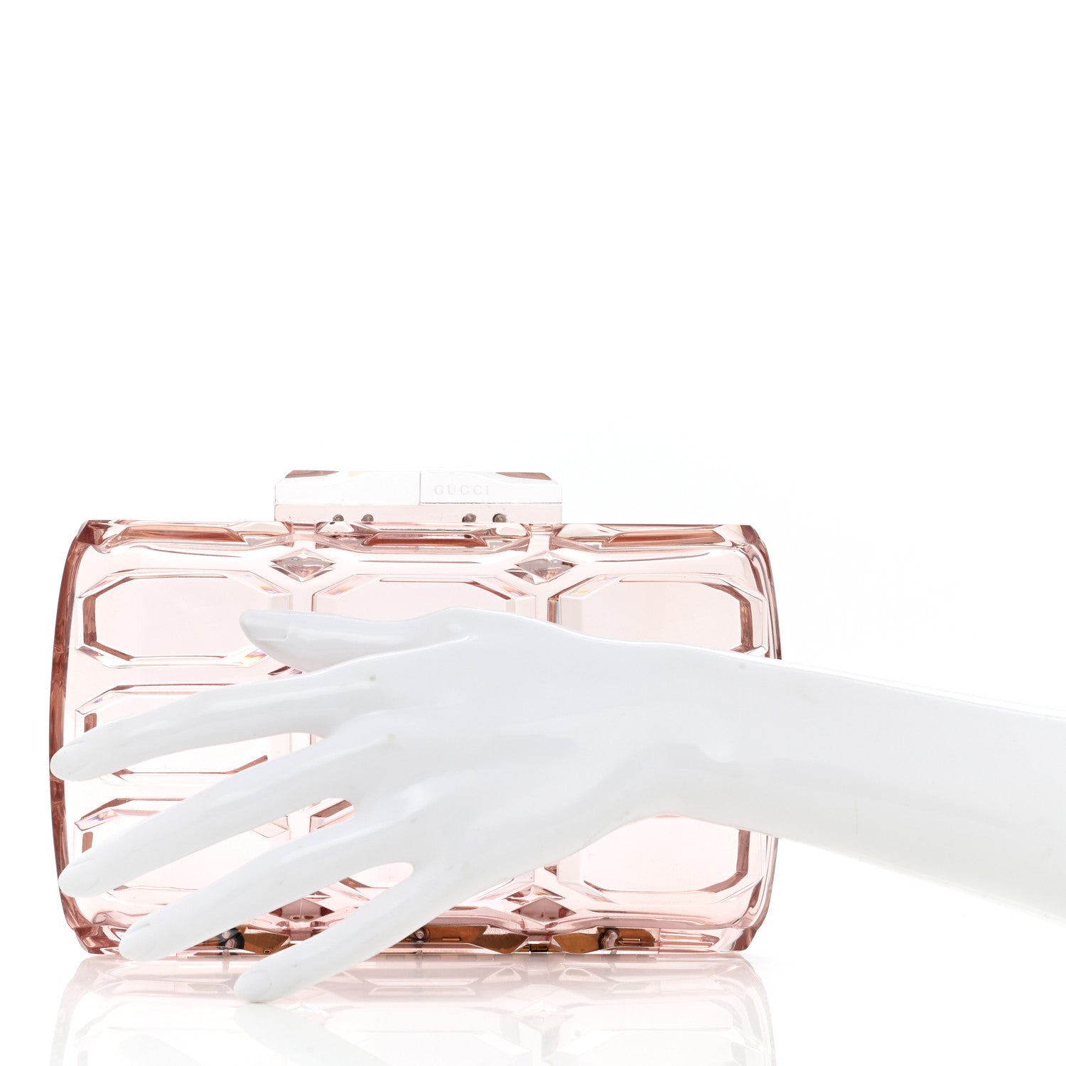 Gucci Plexiglass Aristrographic Box Clutch Pink 2 of 8
