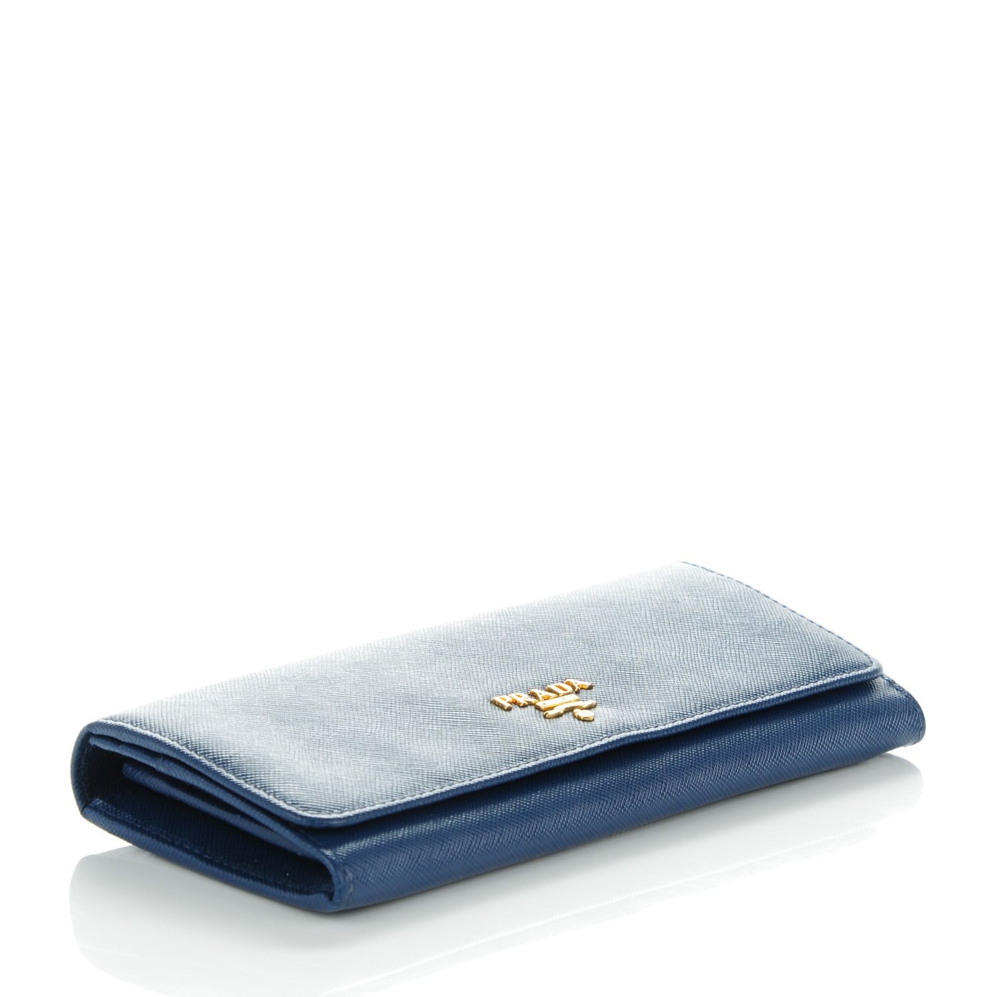 Saffiano Metal Continental Flap Wallet Bleuette