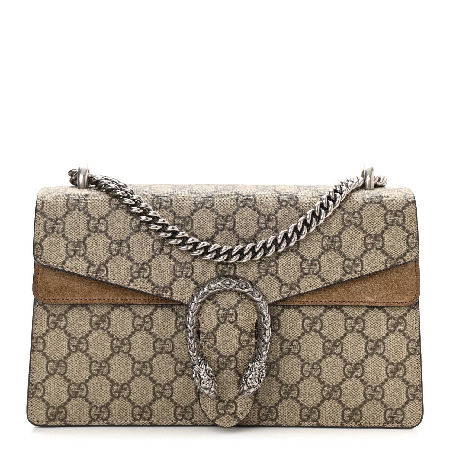 Gucci GG Supreme Monogram Small Dionysus Shoulder Bag Taupe 1 of 8