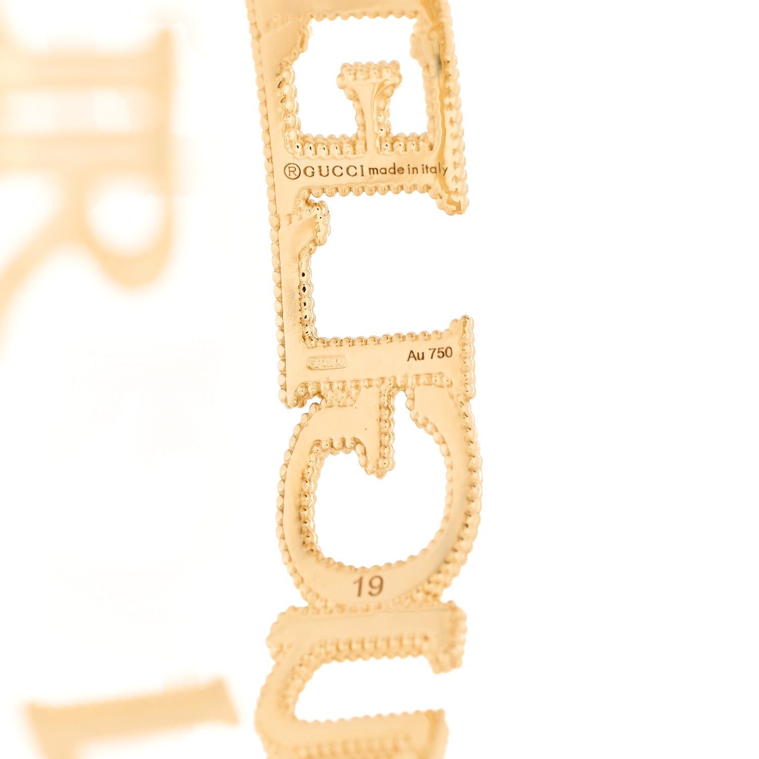 Gucci 18K Yellow Gold L'Aveugle Par Amour Cuff Bracelet 3 of 3