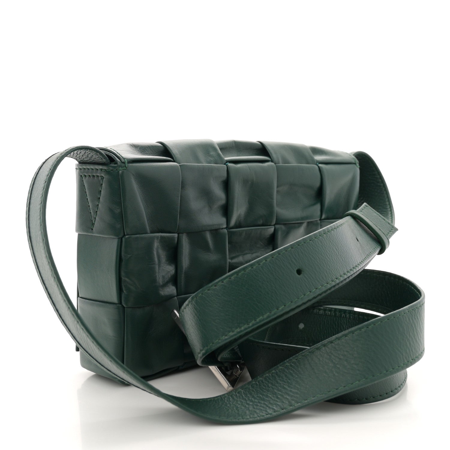 Bottega Veneta Paper Calfskin Maxi Intreccio Small Cassette Crossbody Bag Raintree 3 of 11