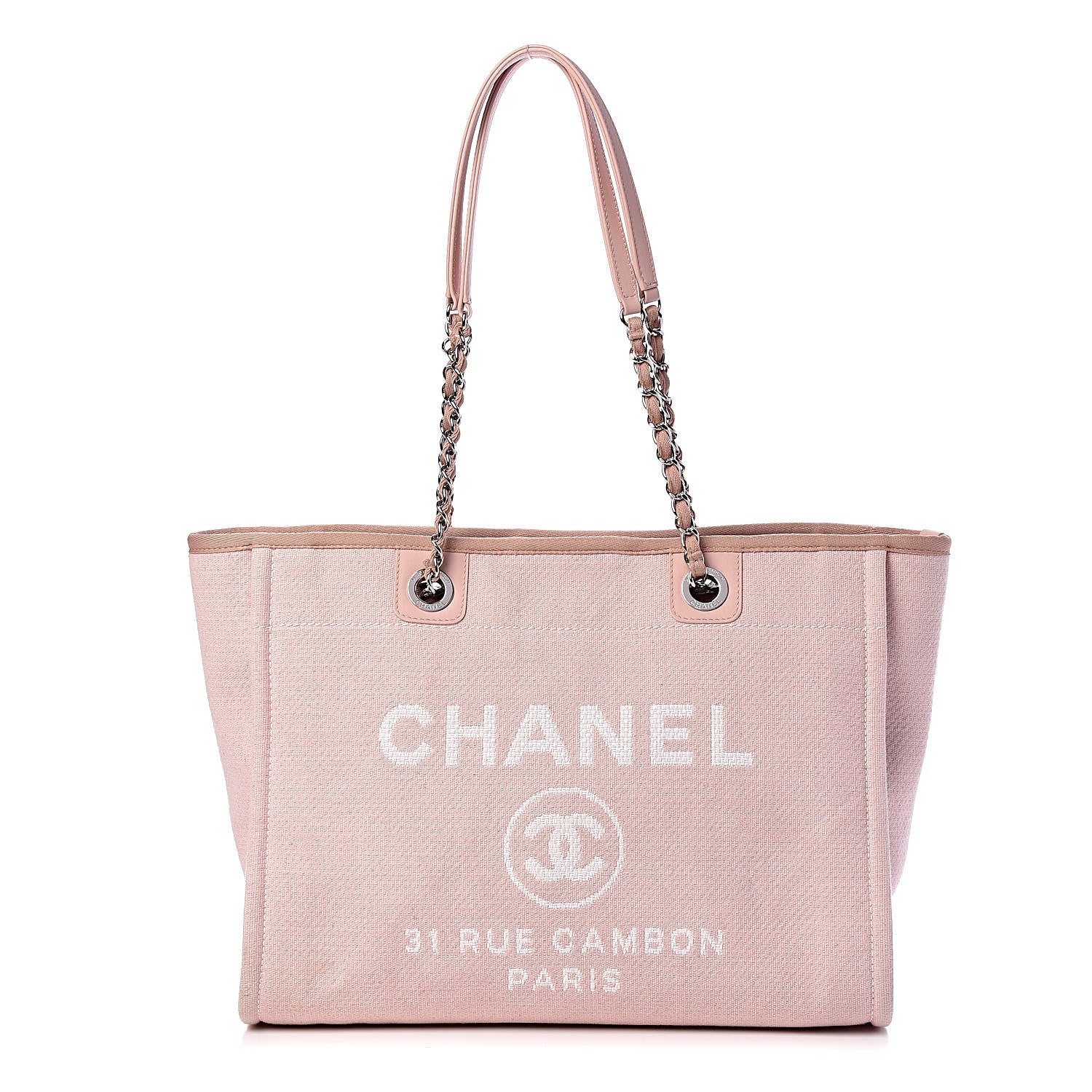 Chanel Canvas Deauville Small Tote Pink 1 of 15