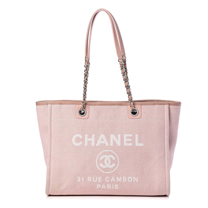 Chanel Canvas Deauville Small Tote Pink 1 of 15