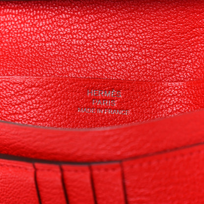 Hermes Chevre Mysore Bearn Compact Wallet Rouge De Coeur 6 of 7
