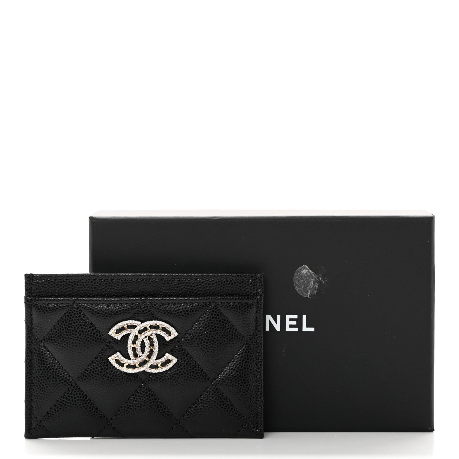 Chanel Caviar Quilted Crystal Card Holder Black 9 of 9
