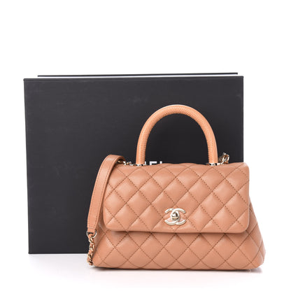 Chanel Caviar Quilted Lizard Embossed Mini Coco Handle Flap Brown 11 of 11