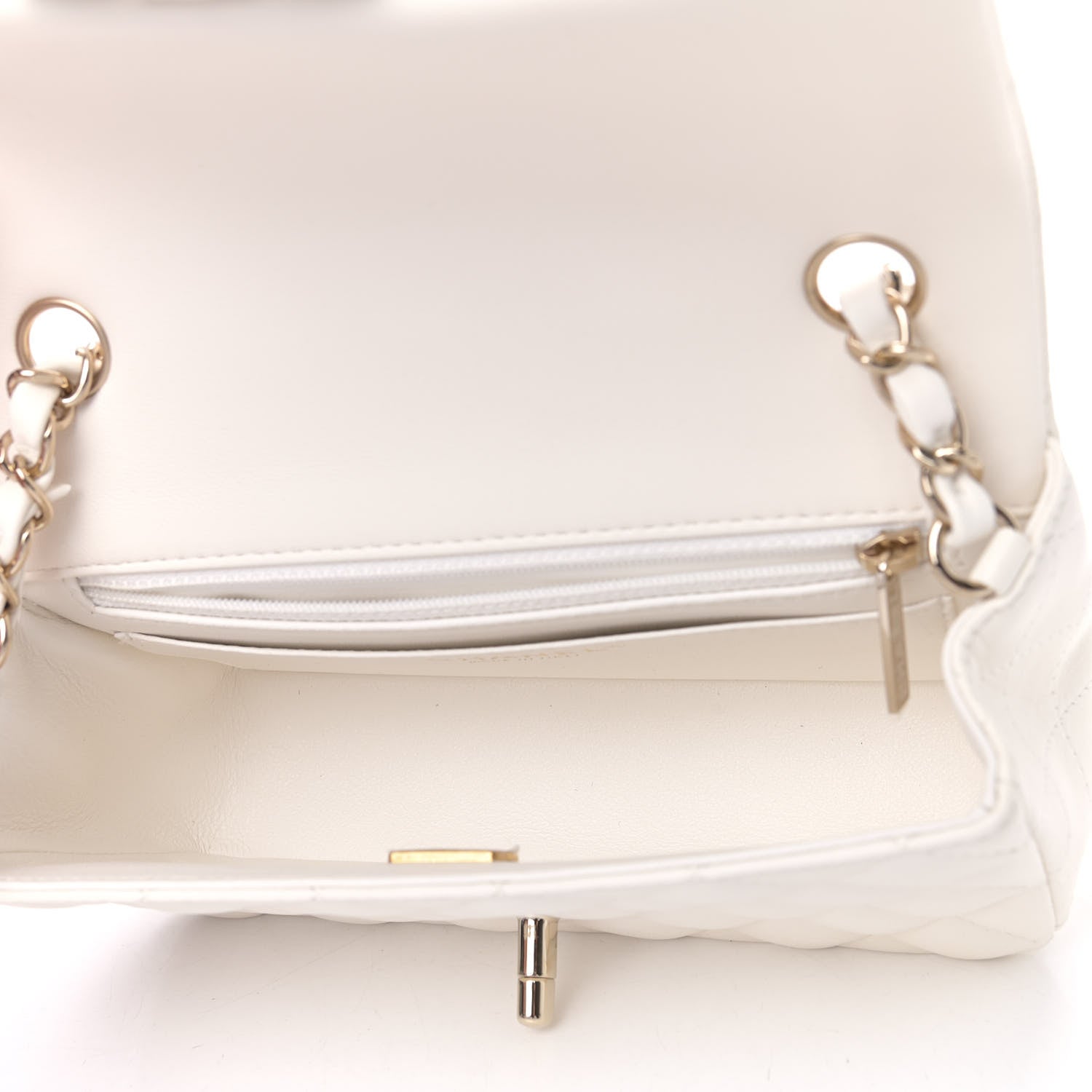 Chanel Lambskin Quilted Mini Rectangular Flap White 4 of 8