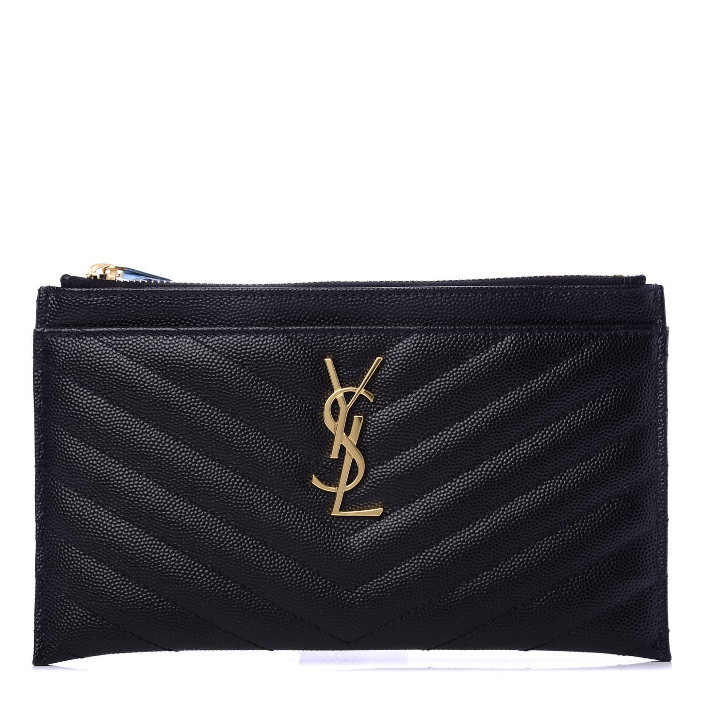 Grain De Poudre Chevron Monogram Bill Pouch Black