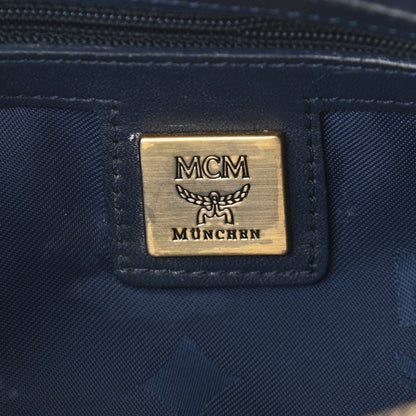 MCM Visetos Essential Barrel Bag White Blue 6 of 15
