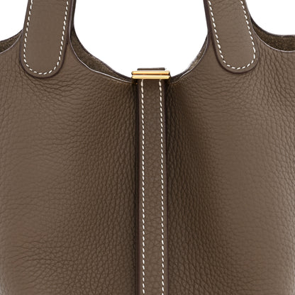 Hermes Taurillon Clemence Picotin Lock 18 PM Etoupe 8 of 12