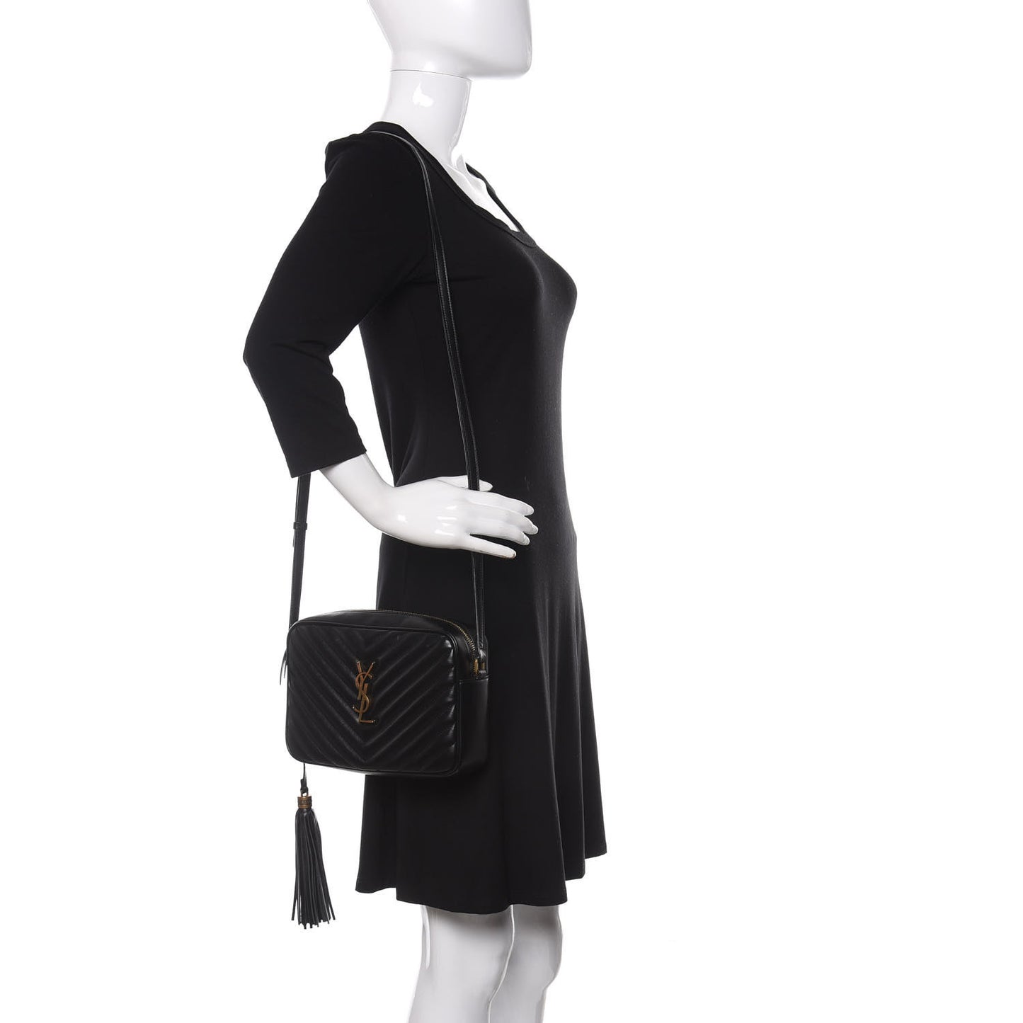 Calfskin Matelasse Monogram Lou Camera Bag Black