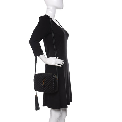 Saint Laurent Calfskin Matelasse Monogram Lou Camera Bag Black 2 of 9