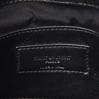 Saint Laurent Sheepskin Matelasse Chevron Monogram Medium College Bag Black 7 of 7