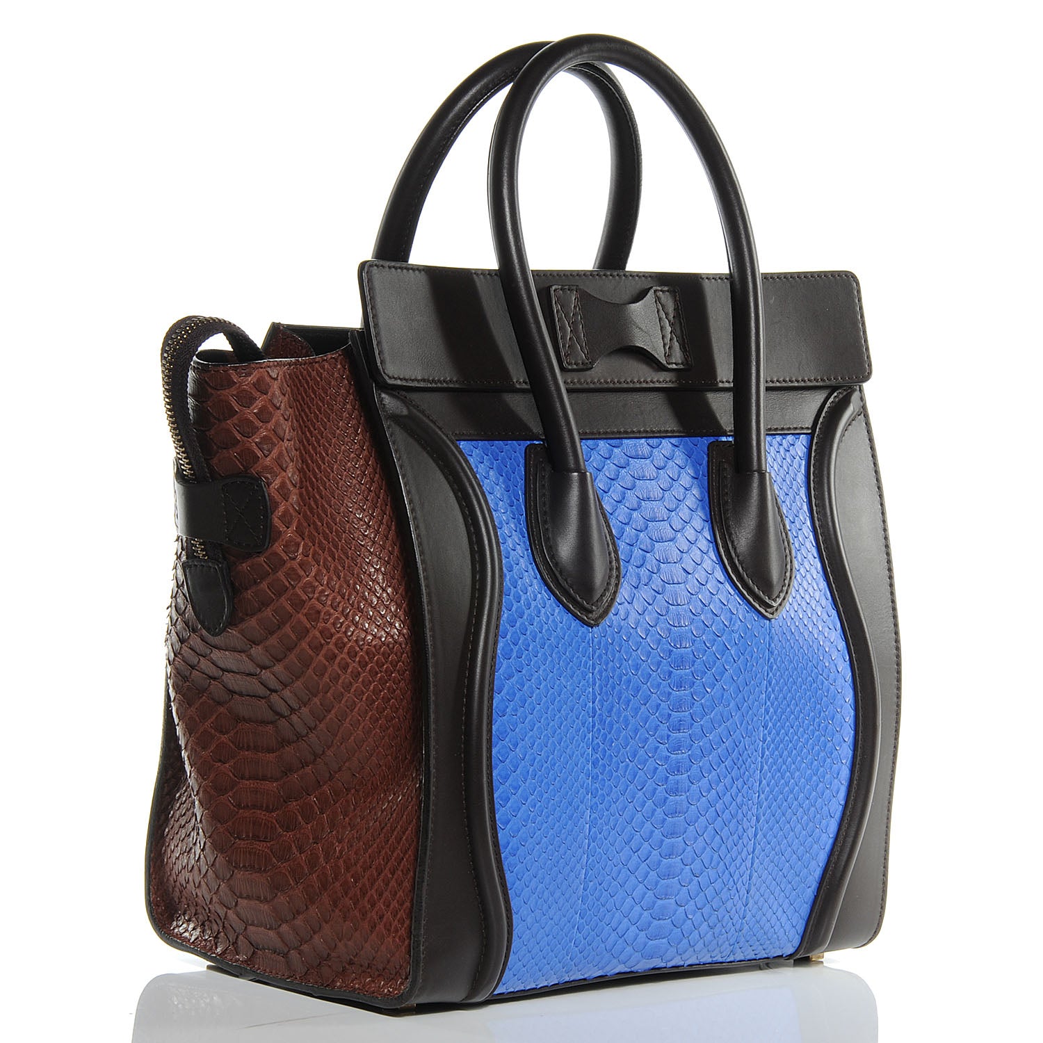 Celine Python Mini Tri-Color Luggage Cobalt 3 of 8