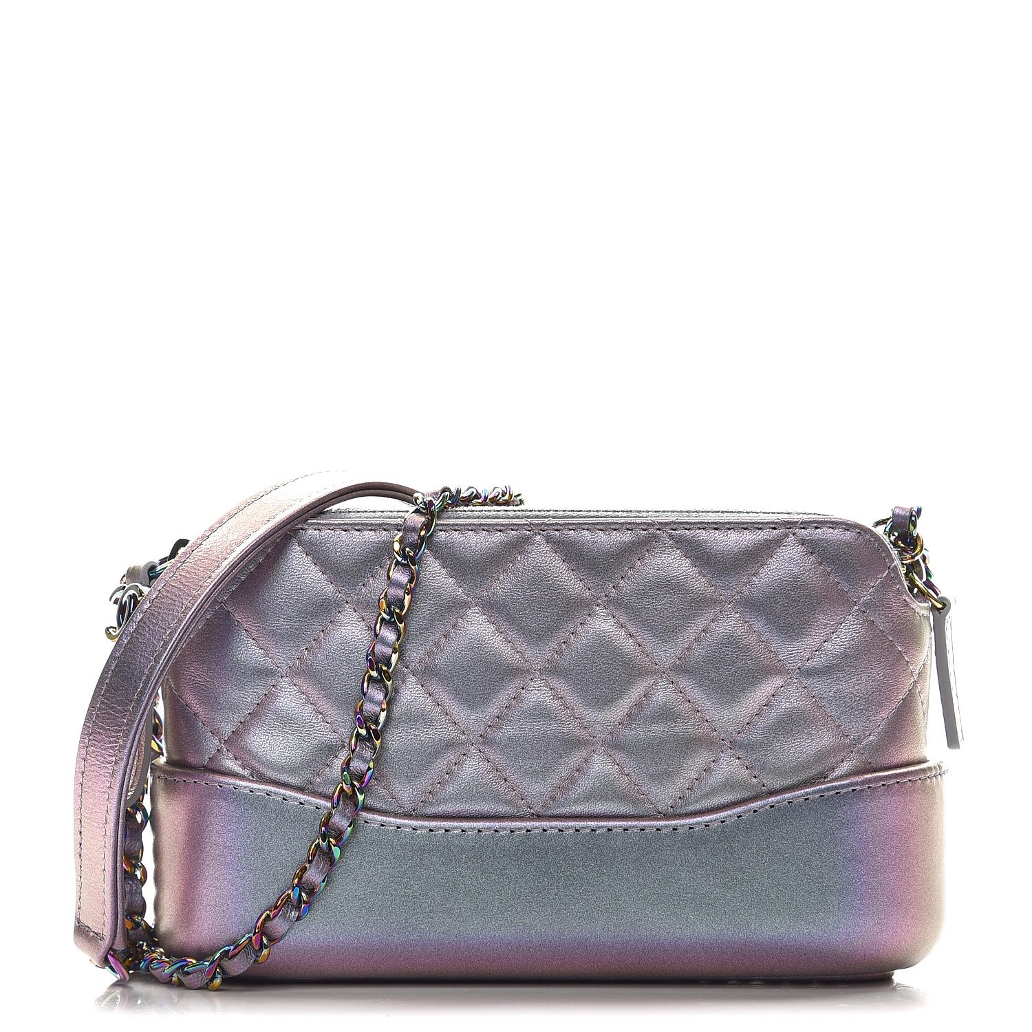 Chanel Iridescent Lambskin Calfskin Quilted Small Gabrielle Clutch With Chain Light Purple 1 of 9