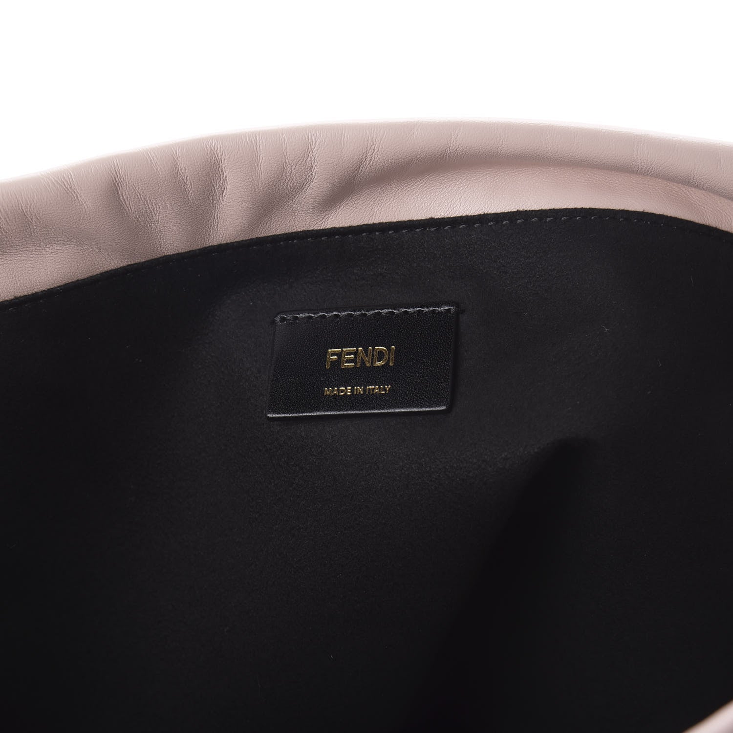 Fendi Soft Nappa Logo Medium Drawstring Pouch Bag Rosa Quarzo Black 8 of 9