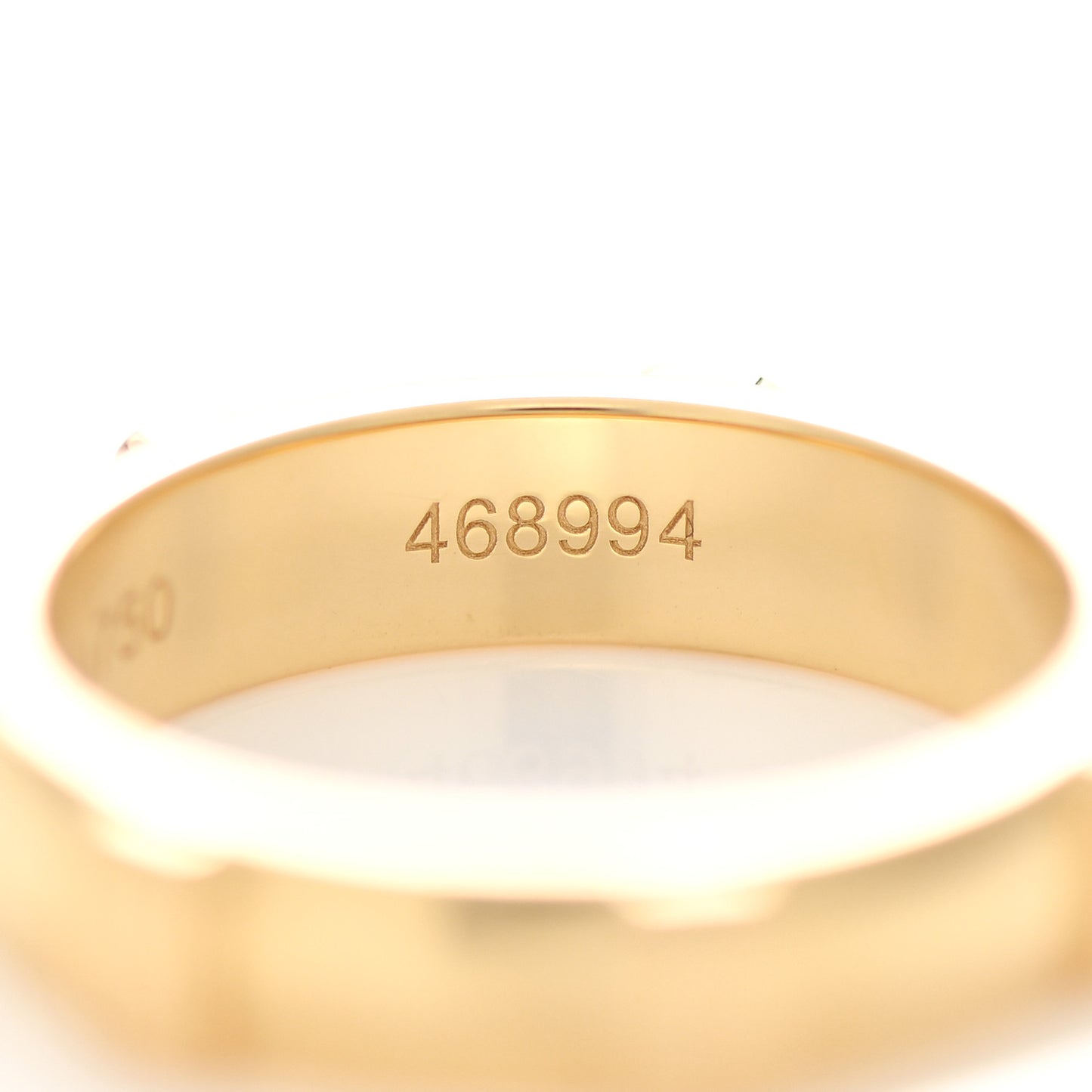18K Yellow Gold Diamond HW Logo Single Diamond Band Ring 53 6.25