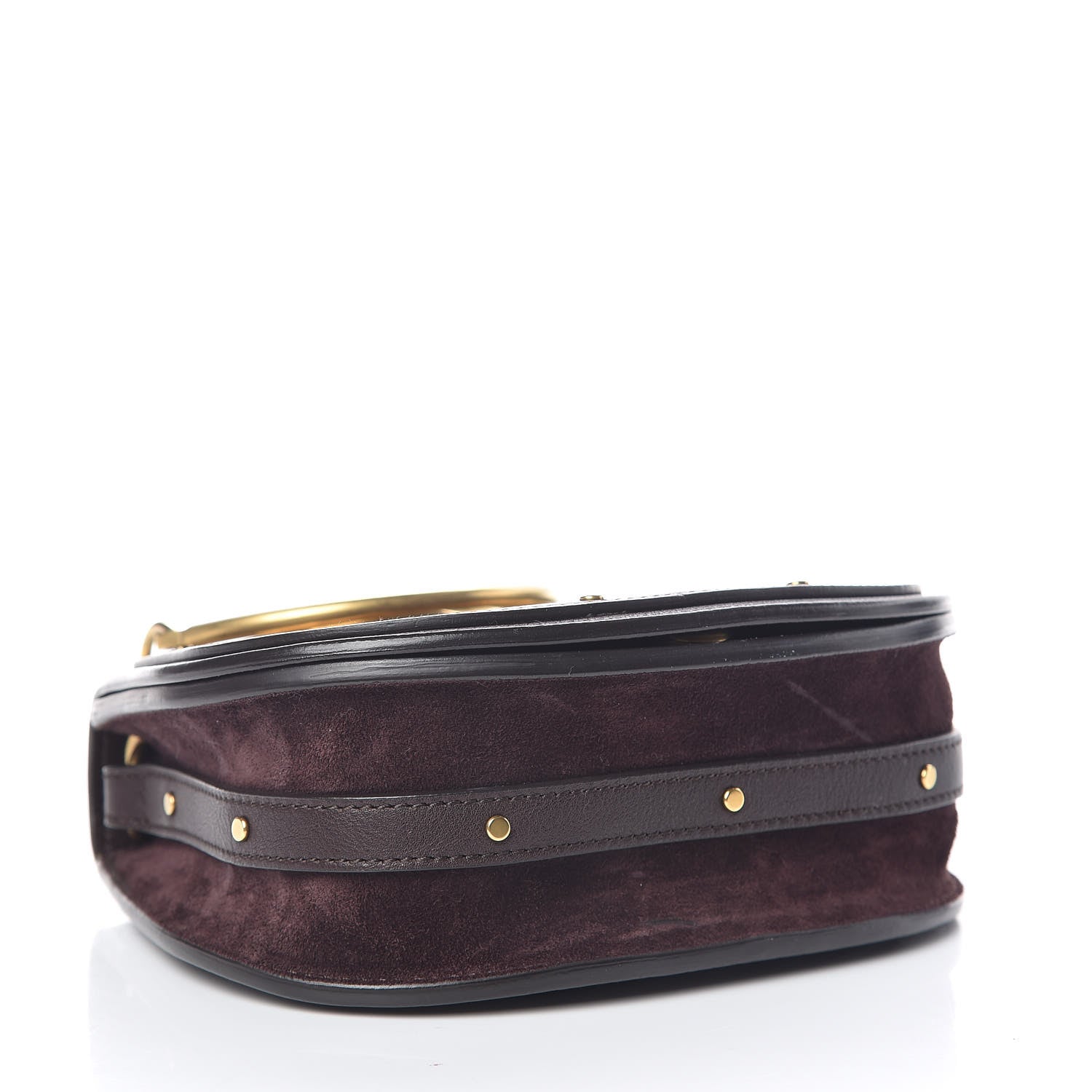 Chloe Calfskin Suede Small Nile Bracelet Bag Carbon Brown 4 of 10