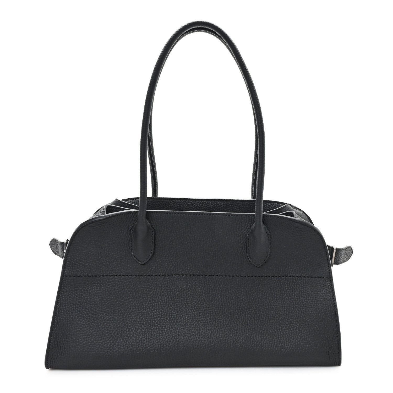 The Row Grained Calfskin EW Margaux 12 Black 1 of 9