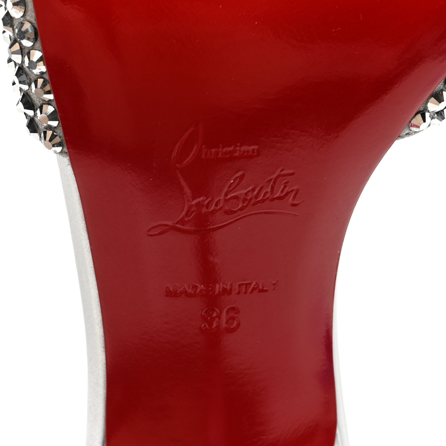 Christian Louboutin Suede Metallic Kid Lambskin Strass Mariza Is Back 85 Sandals 36 Silver 6 of 8