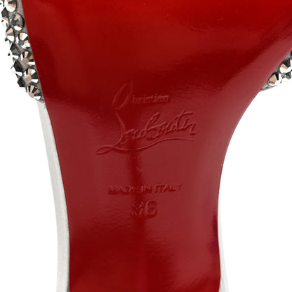 Christian Louboutin Suede Metallic Kid Lambskin Strass Mariza Is Back 85 Sandals 36 Silver 6 of 8