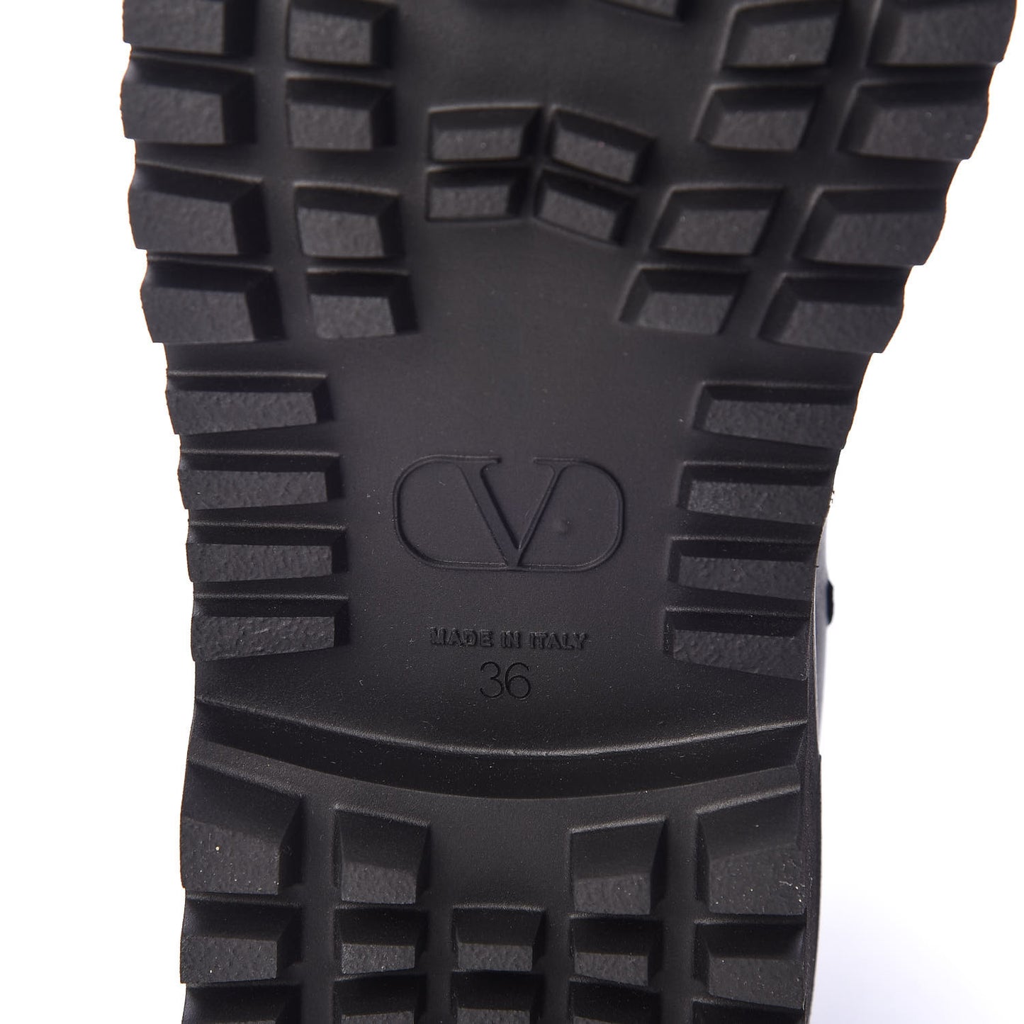 Calfskin Womens VLOGO 35mm Combat Boots 36 Black