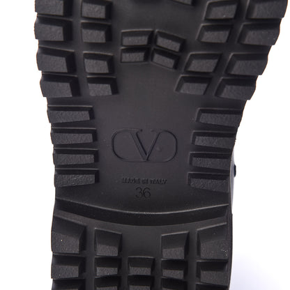 Valentino Garavani Calfskin Womens VLOGO 35mm Combat Boots 36 Black 6 of 8