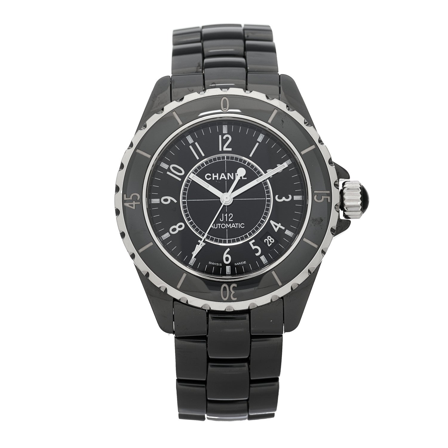 Chanel Stainless Steel Ceramic 38mm J12 Automatic Watch Black 1 of 4