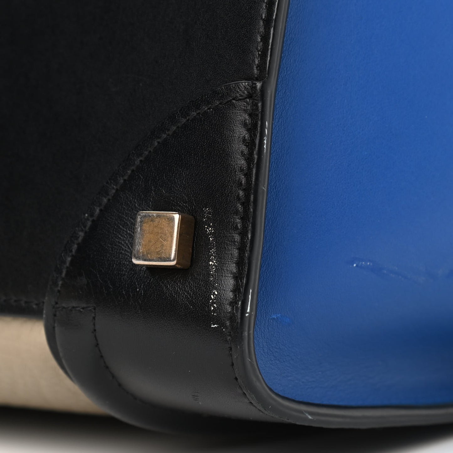 Elephant Calfskin Mini Tri-Color Luggage Beige
